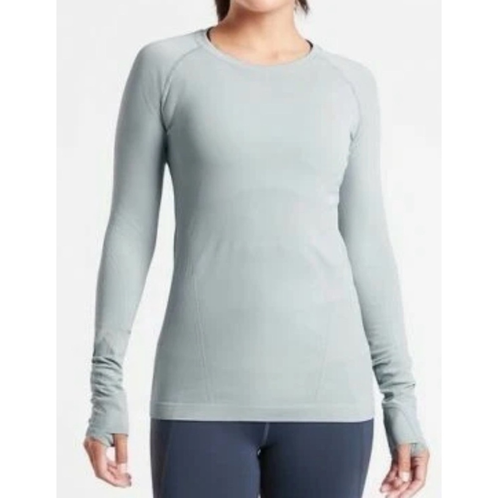 Athleta Momentum Seamless Top Steel Blue